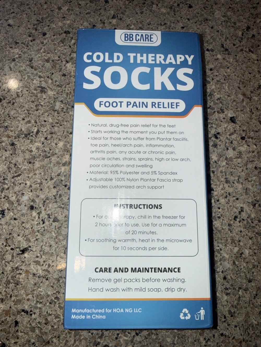 Cold Therapy Socks - plantar fasciitis, surgery, swollen feet, foot pain-New - Picture 2 of 6